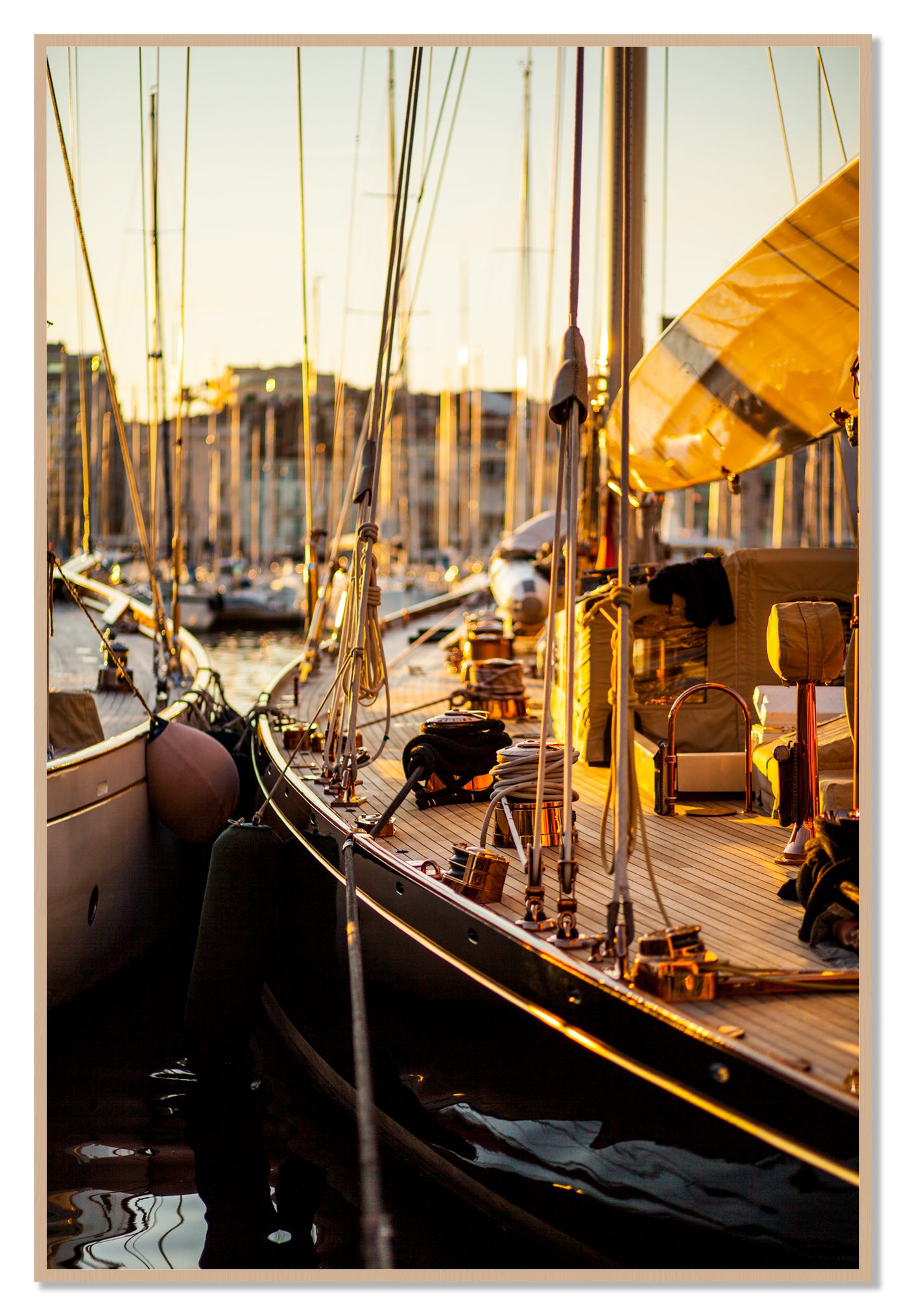 Nice France by Dylan Ozanich, 48×72 Full Bleed Print in an Oak frame