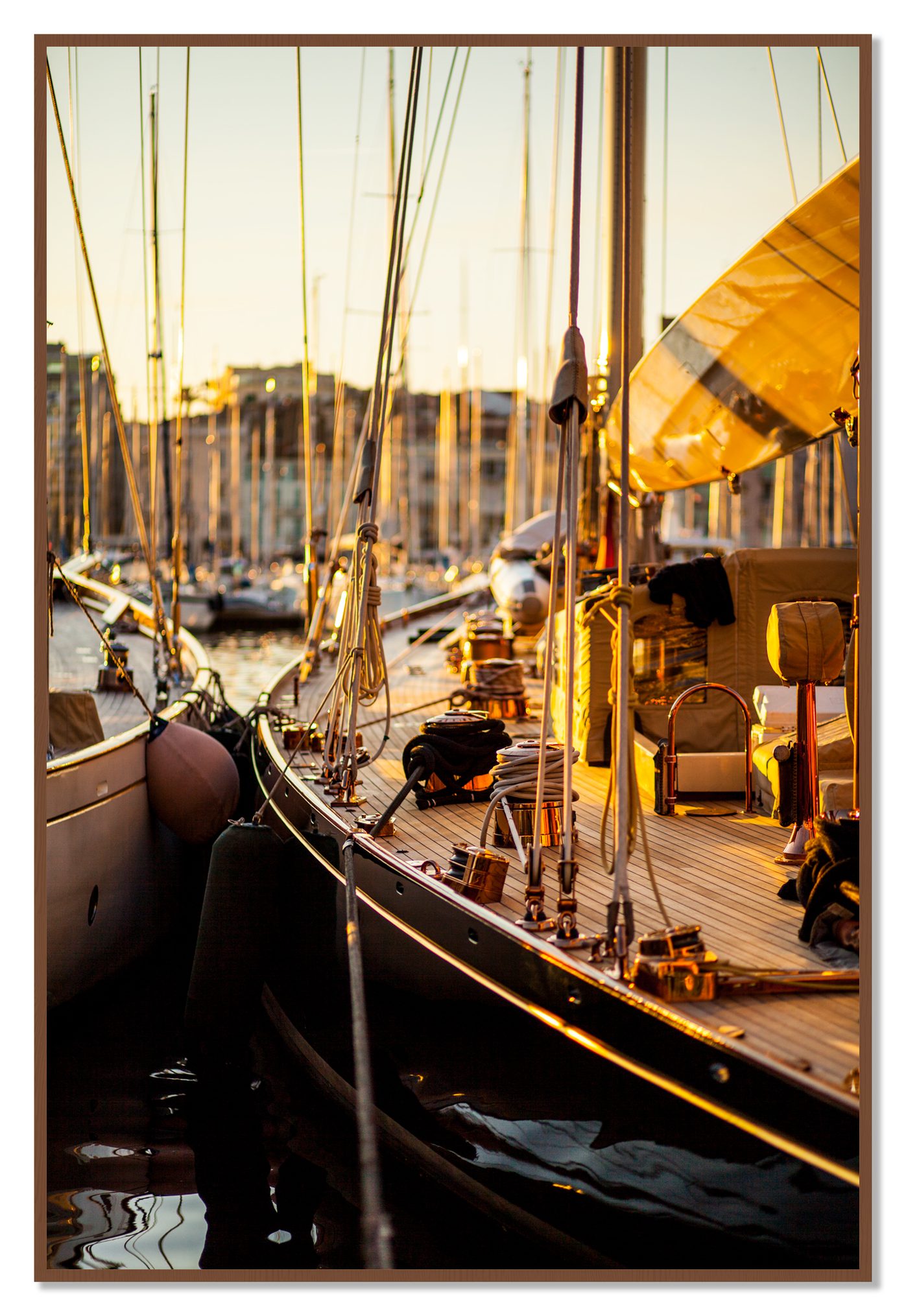 Nice France by Dylan Ozanich, 48×72 Full Bleed Print in a Walnut frame