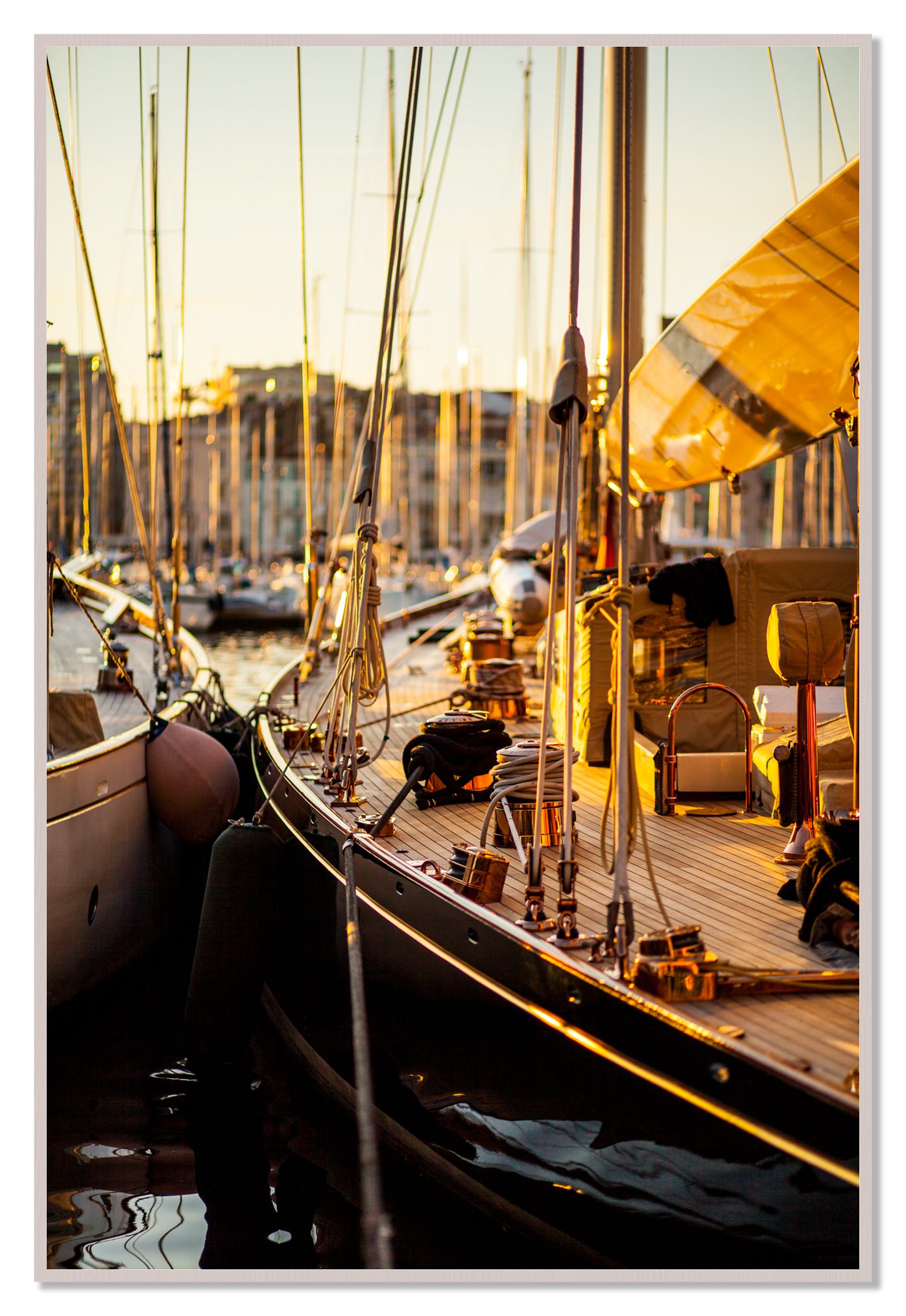 Nice France by Dylan Ozanich, 48×72 Full Bleed Print in a White Maple frame
