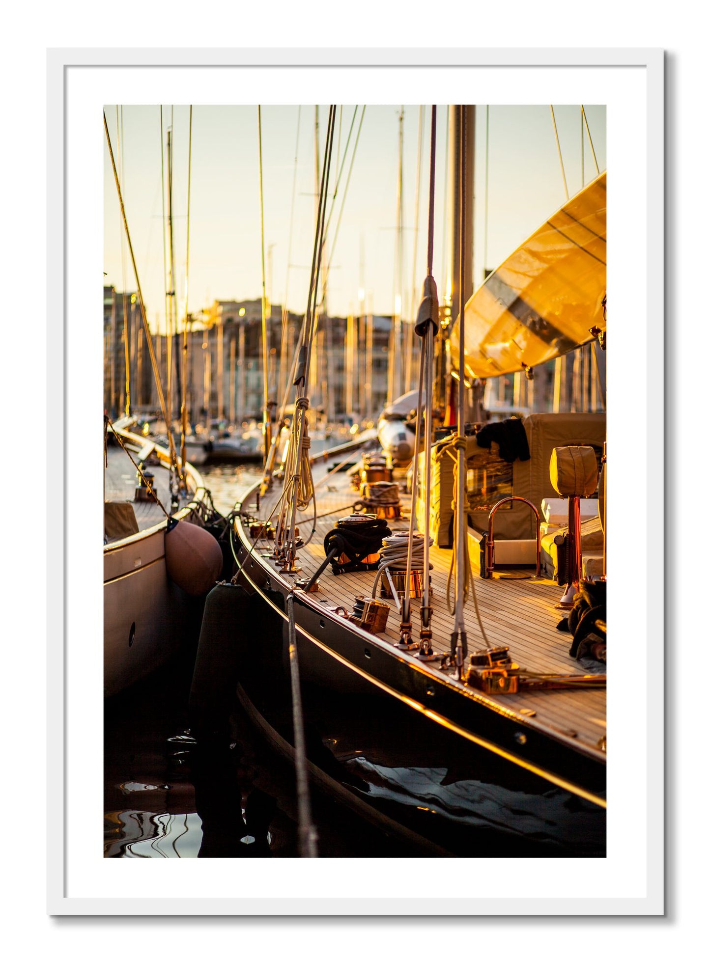 Framed photograph of Nice France by Dylan Ozanich, White frame, Borders