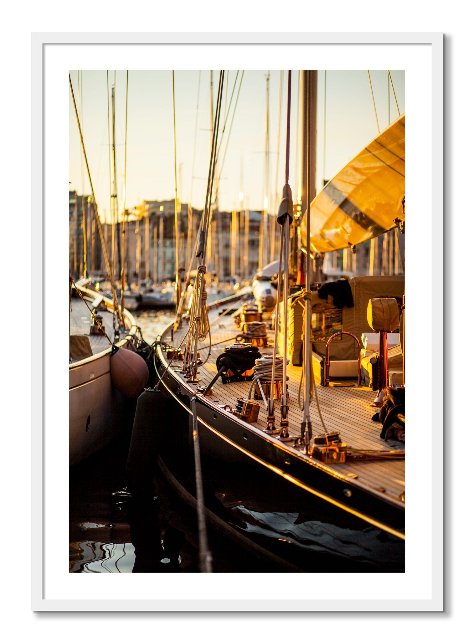 Framed photograph of Nice France by Dylan Ozanich, White frame, Borders