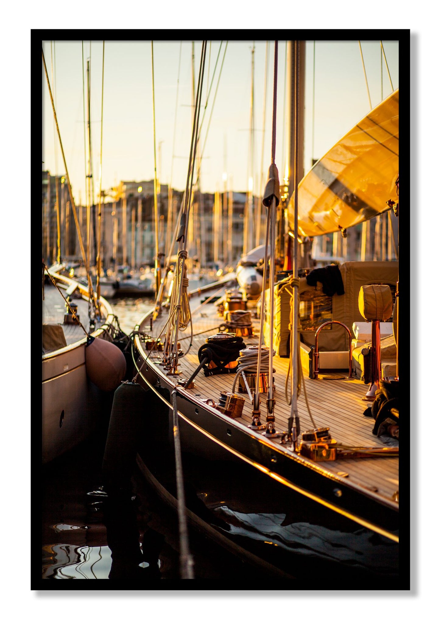 Framed photograph of Nice France by Dylan Ozanich, Black frame, Full Bleed