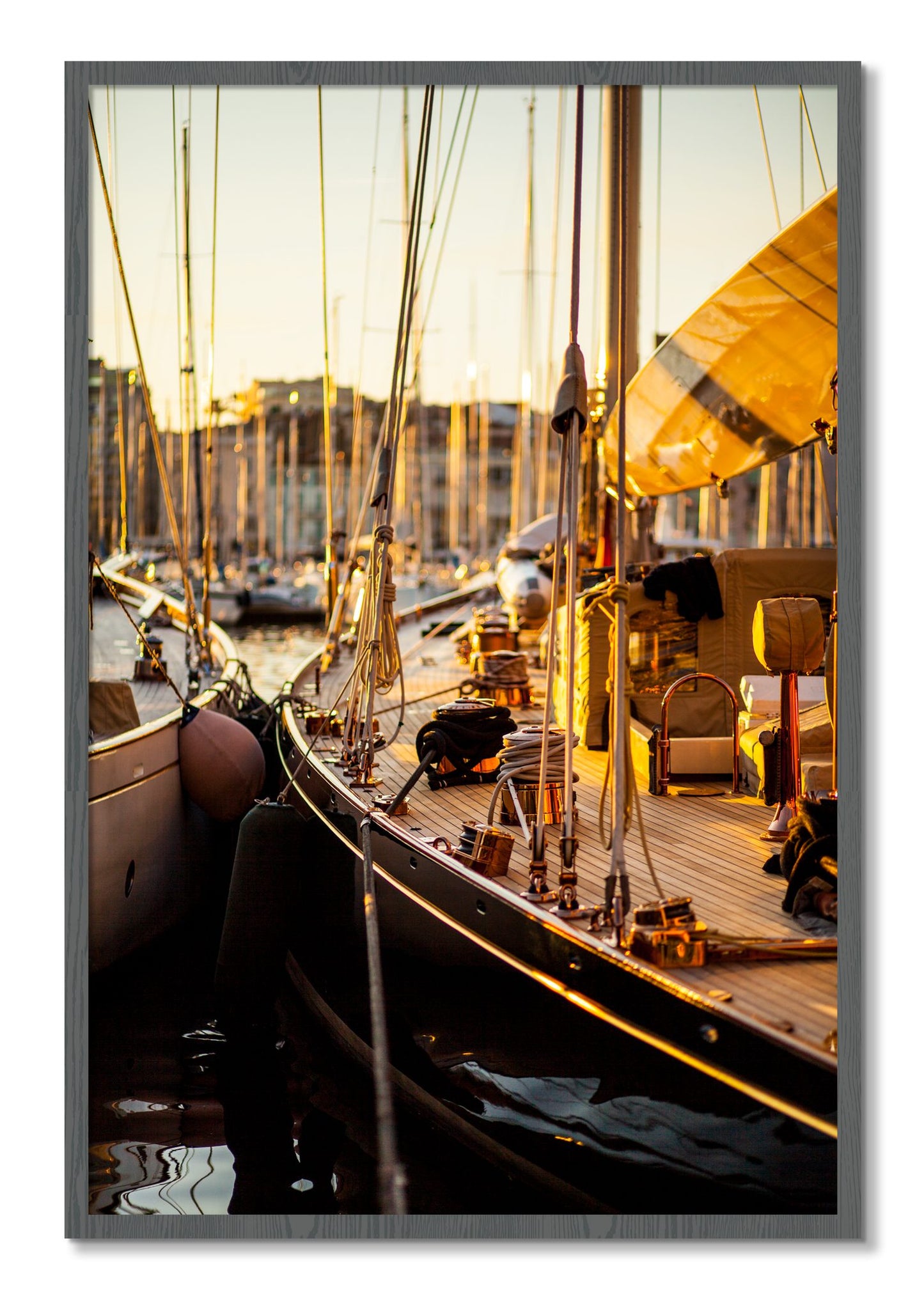 Framed photograph of Nice France by Dylan Ozanich, Grey frame, Full Bleed
