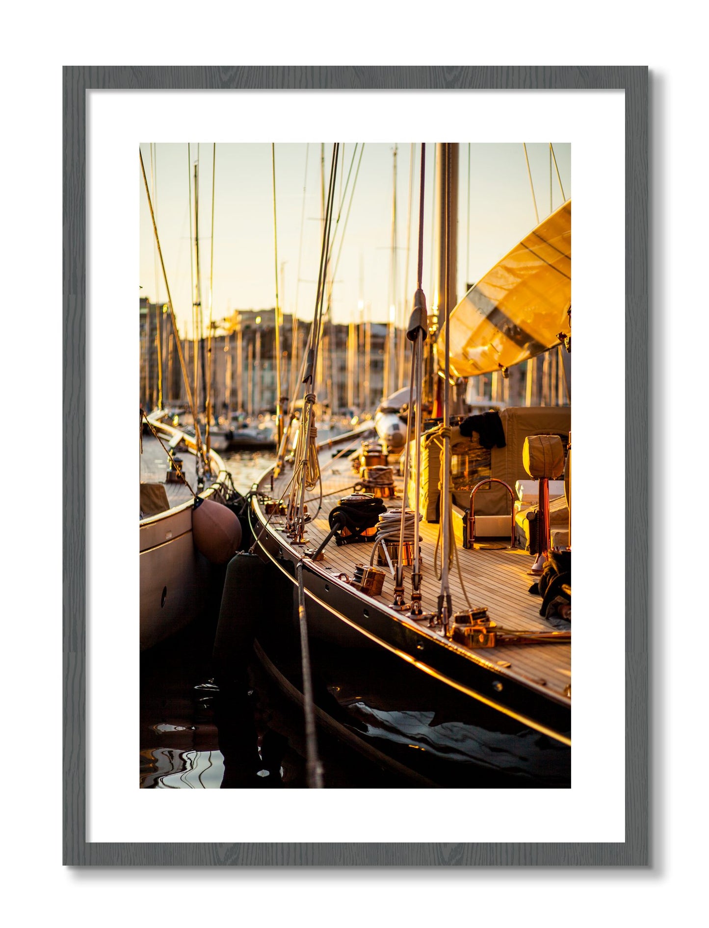 Framed photograph of Nice France by Dylan Ozanich, Grey frame, Borders
