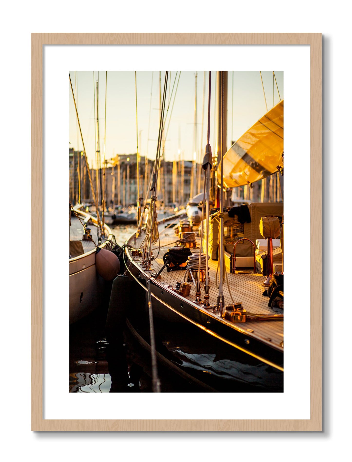 Framed photograph of Nice France by Dylan Ozanich, Oak frame, Borders