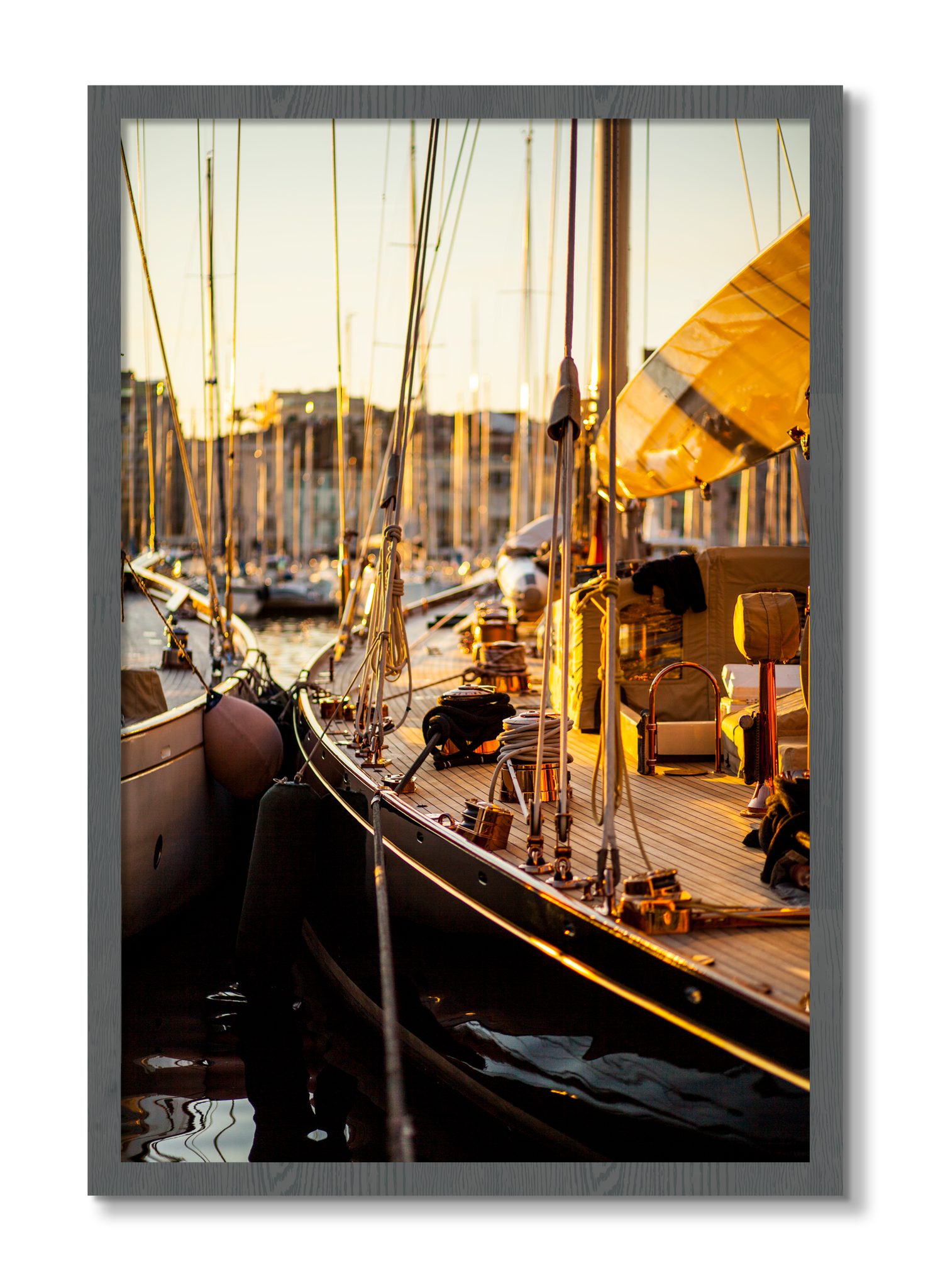 Framed photograph of Nice France by Dylan Ozanich, Grey frame, Full Bleed