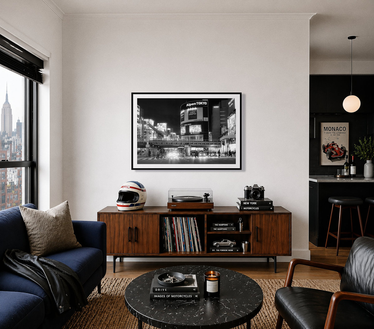Framed photograph of Night In Tokyo by Dylan Ozanich displayed on a wall