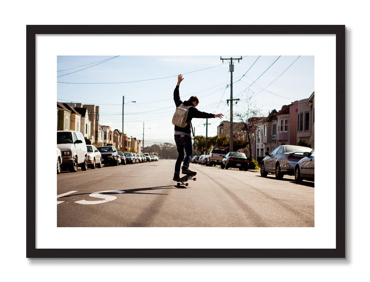 Framed photograph of Noriega by Dylan Ozanich, Black frame, Borders