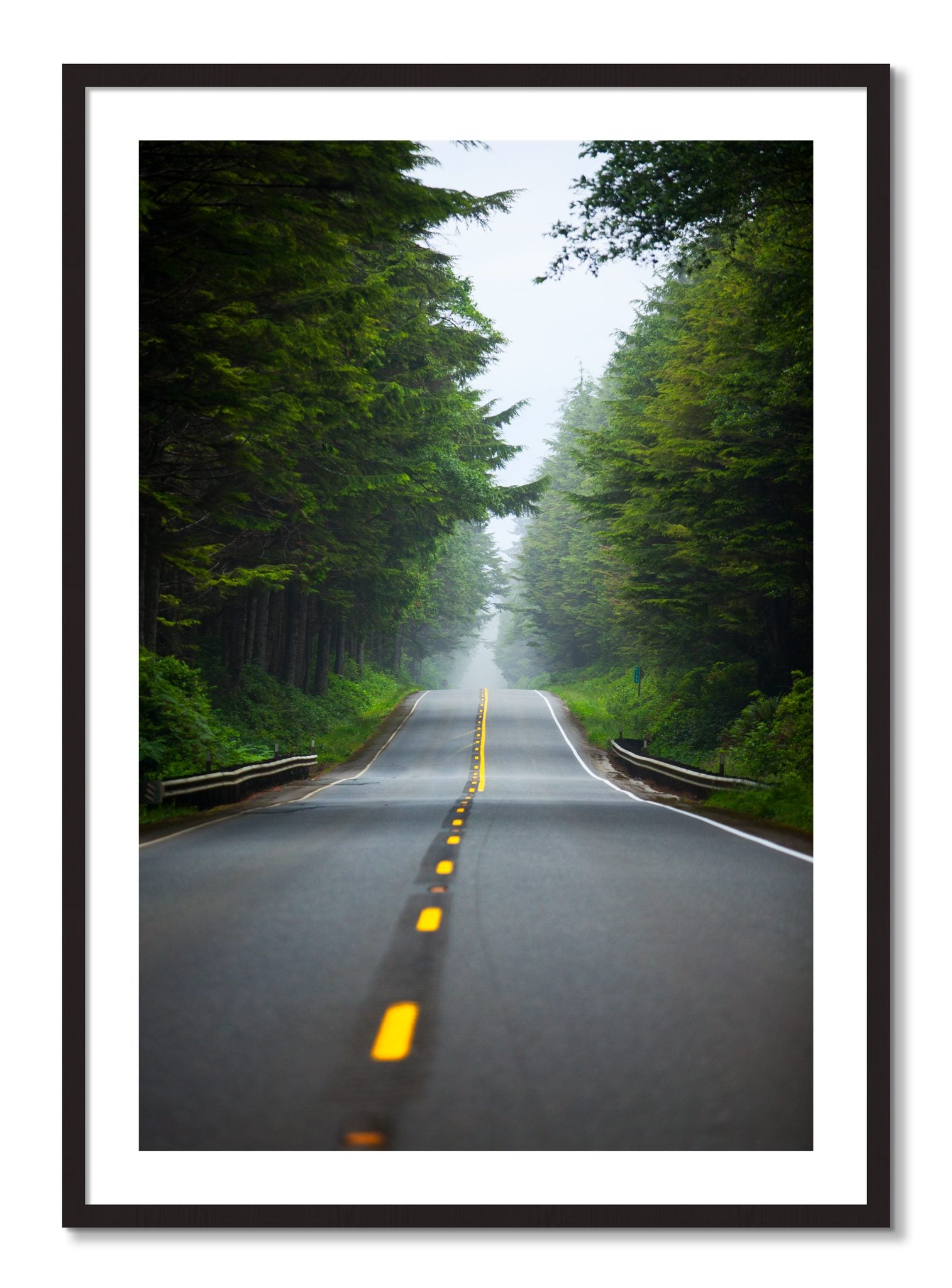 Framed photograph of North West by Dylan Ozanich, Black Walnut frame, Borders