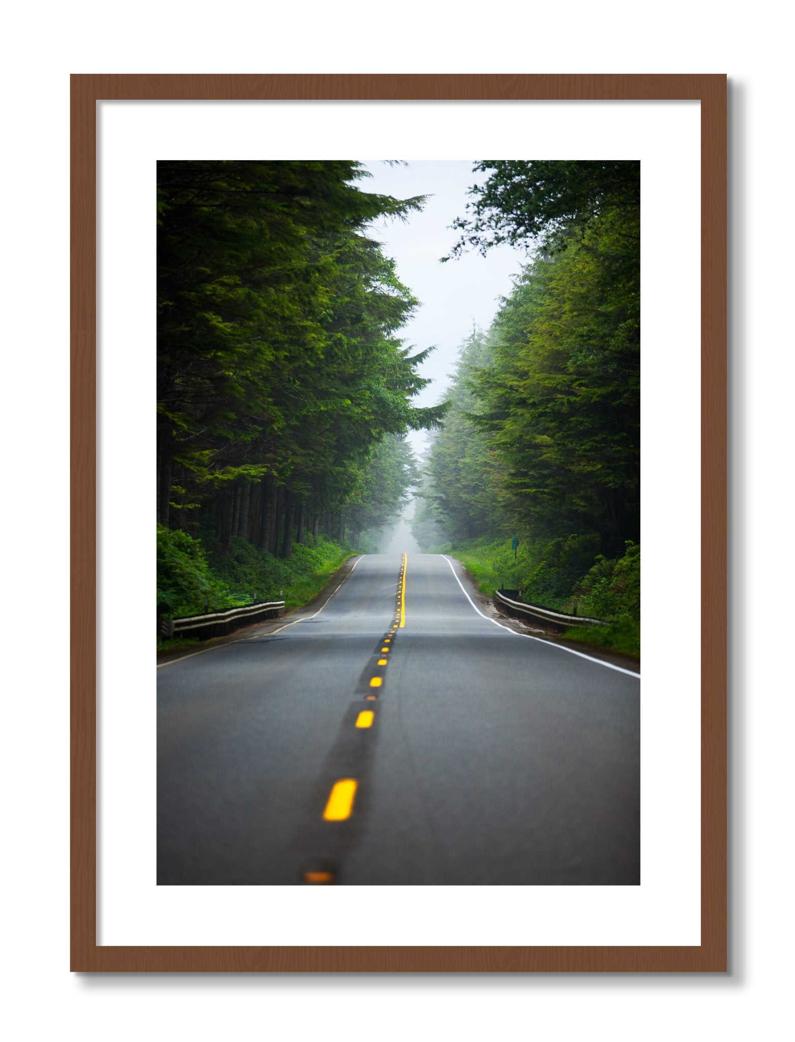 Framed photograph of North West by Dylan Ozanich, Walnut frame, Borders