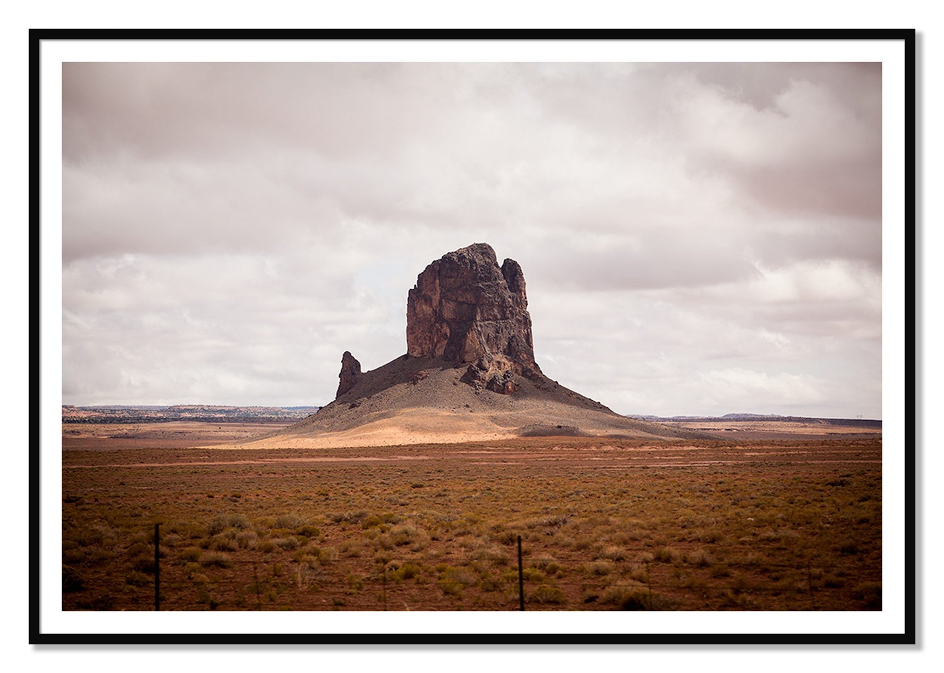 Nowhere New Mexico by Dylan Ozanich, 48×72 print with a White Border in a Black frame