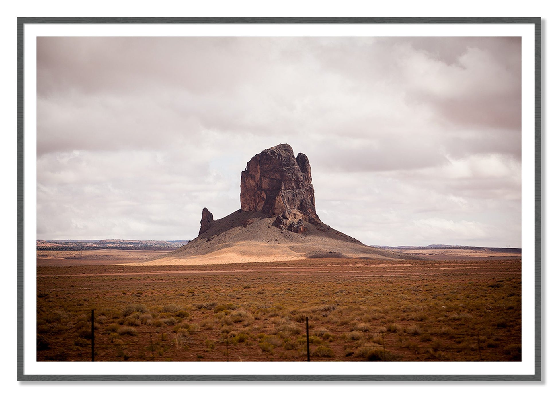 Nowhere New Mexico by Dylan Ozanich, 48×72 print with a White Border in a Grey frame