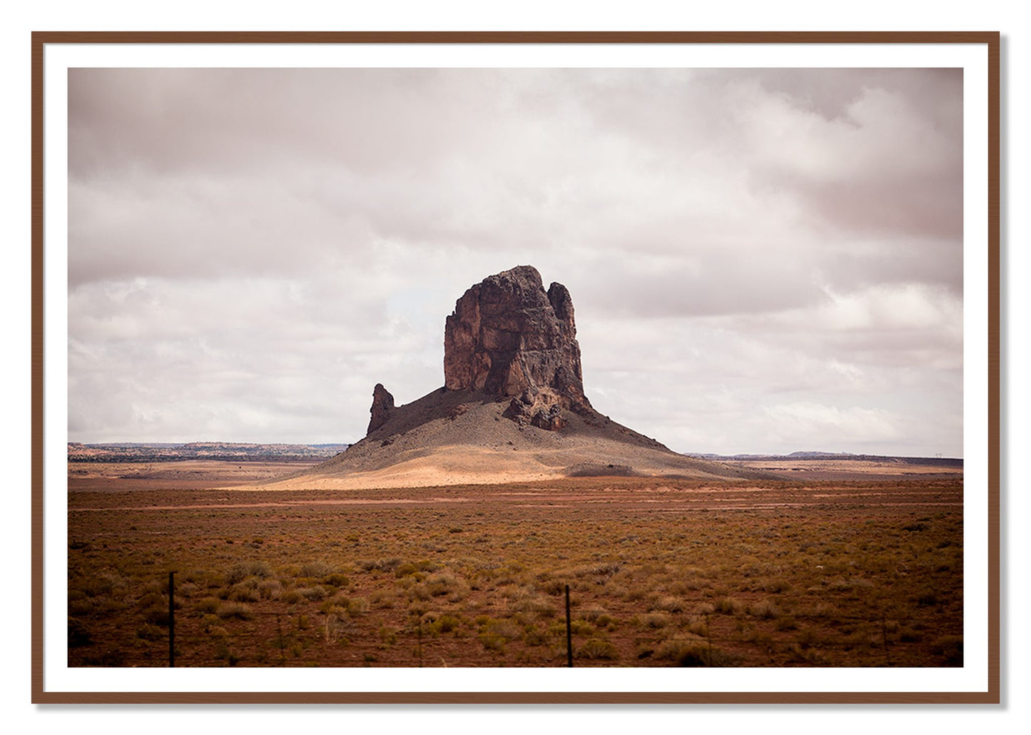 Nowhere New Mexico by Dylan Ozanich, 48×72 print with a White Border in a Walnut frame