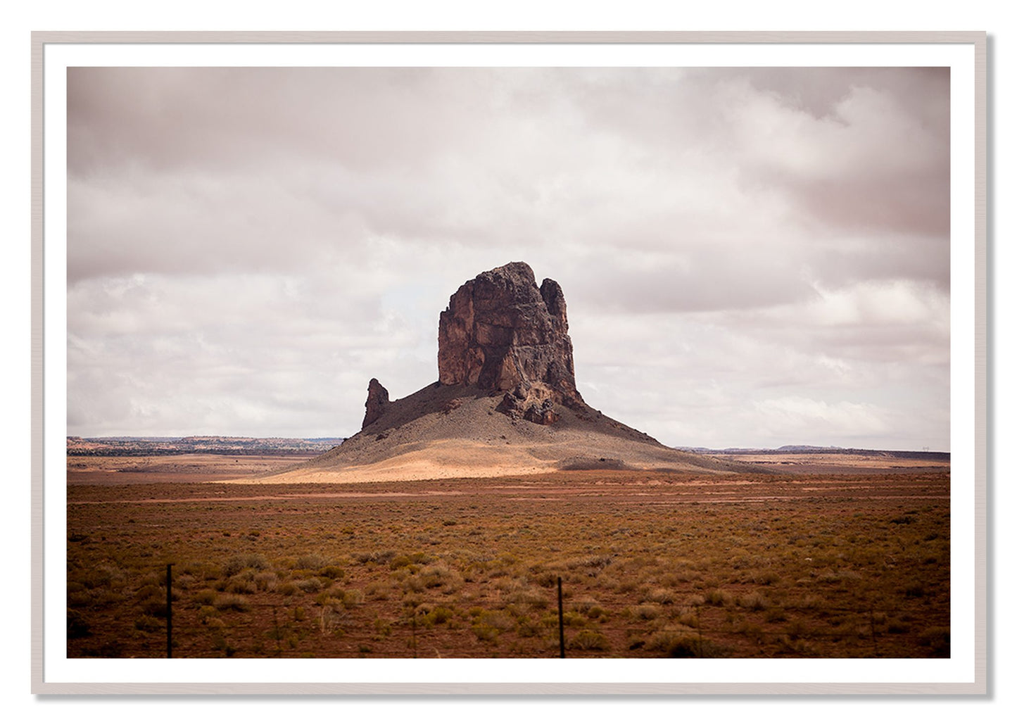 Nowhere New Mexico by Dylan Ozanich, 48×72 print with a White Border in a White Maple frame