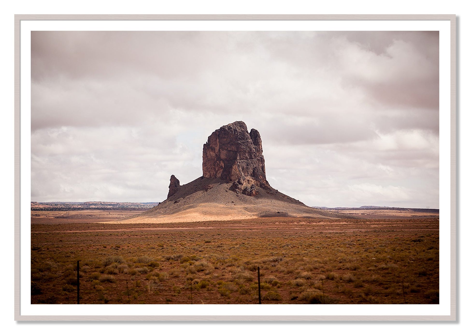 Nowhere New Mexico by Dylan Ozanich, 48×72 print with a White Border in a White Maple frame