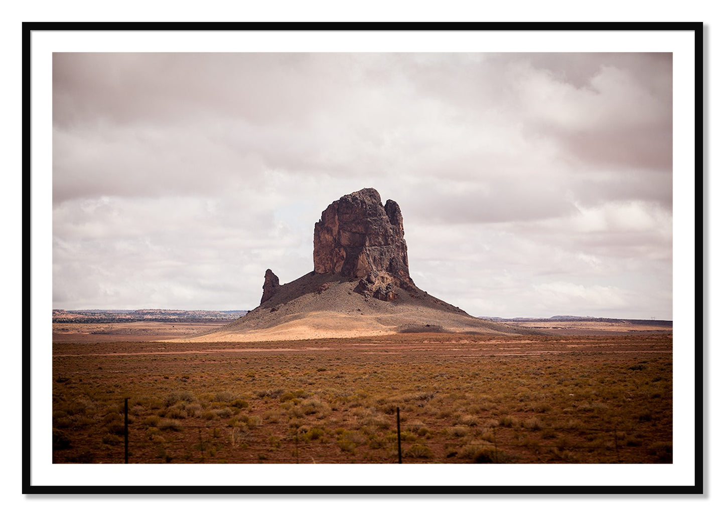 Framed photograph of Nowhere New Mexico by Dylan Ozanich, Black frame, Borders