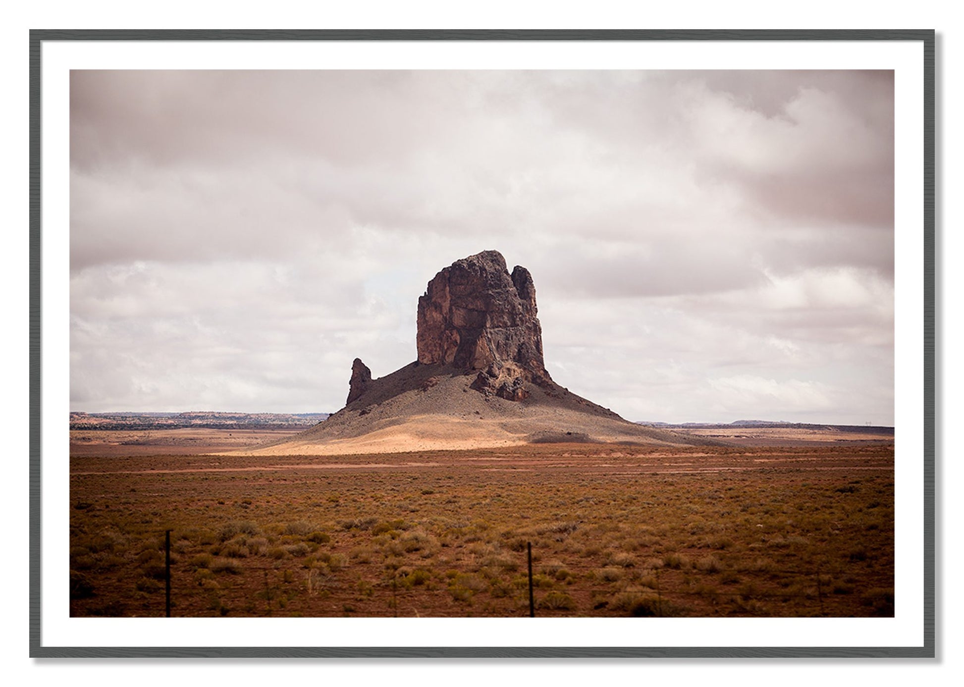 Framed photograph of Nowhere New Mexico by Dylan Ozanich, Grey frame, Borders