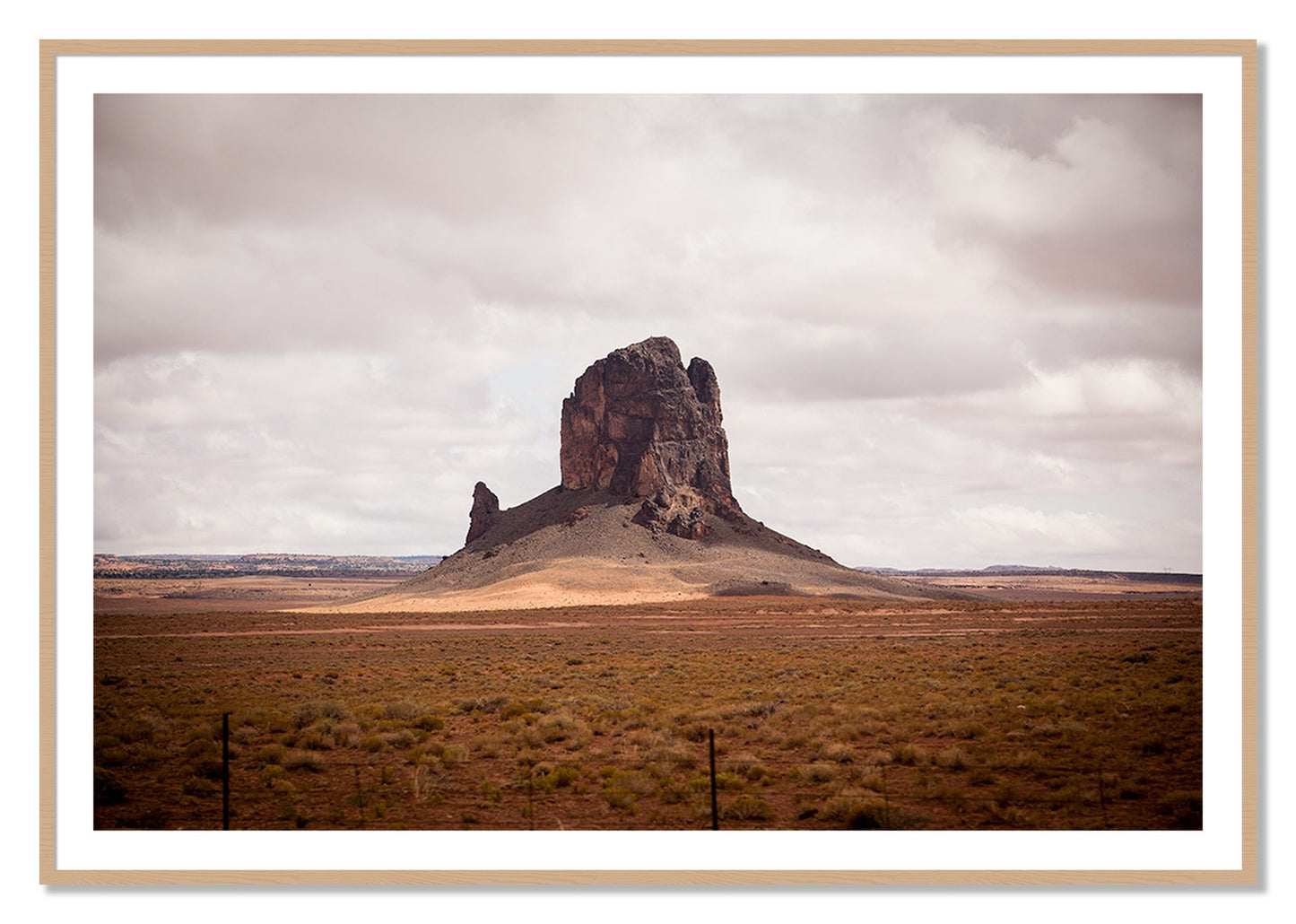 Framed photograph of Nowhere New Mexico by Dylan Ozanich, Oak frame, Borders