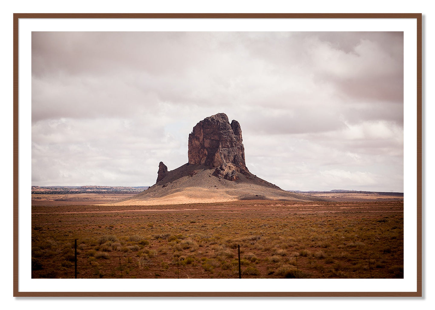 Framed photograph of Nowhere New Mexico by Dylan Ozanich, Walnut frame, Borders