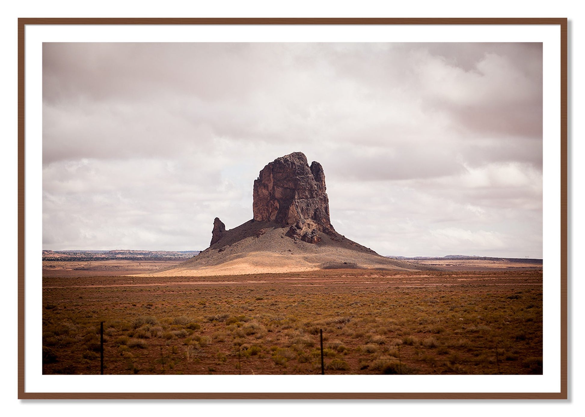 Framed photograph of Nowhere New Mexico by Dylan Ozanich, Walnut frame, Borders