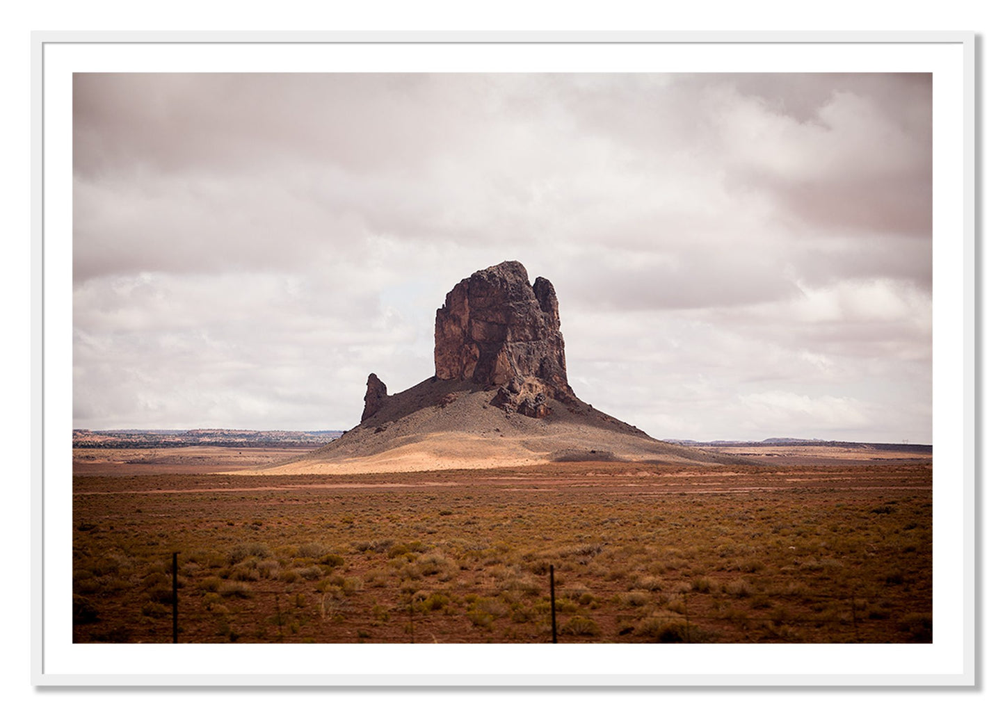 Framed photograph of Nowhere New Mexico by Dylan Ozanich, White frame, Borders