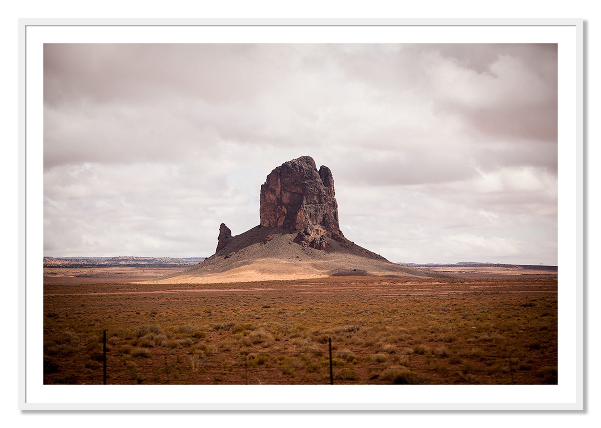 Framed photograph of Nowhere New Mexico by Dylan Ozanich, White frame, Borders