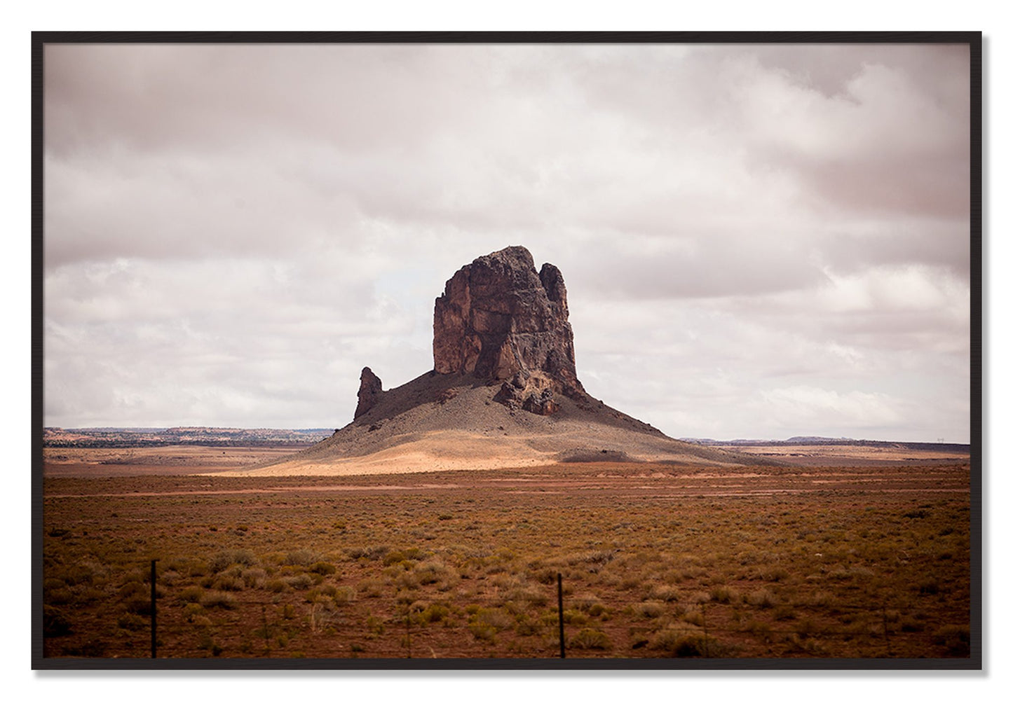 Framed photograph of Nowhere New Mexico by Dylan Ozanich, Black Walnut frame, Full Bleed