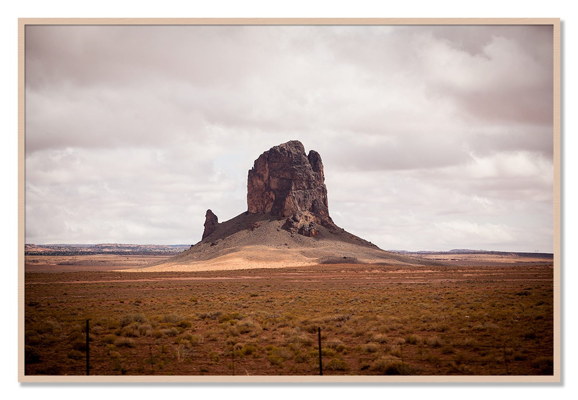 Framed photograph of Nowhere New Mexico by Dylan Ozanich, Maple frame, Full Bleed