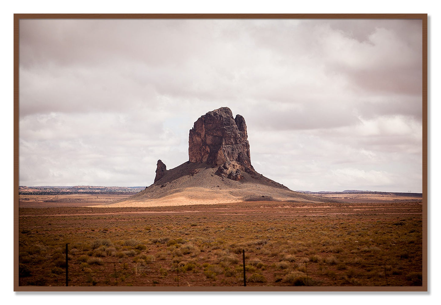 Framed photograph of Nowhere New Mexico by Dylan Ozanich, Walnut frame, Full Bleed