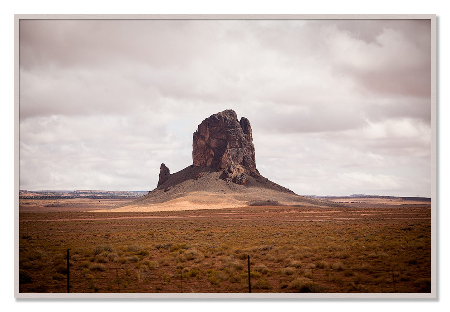 Framed photograph of Nowhere New Mexico by Dylan Ozanich, White Maple frame, Full Bleed