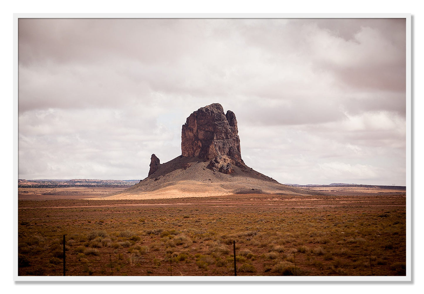 Framed photograph of Nowhere New Mexico by Dylan Ozanich, White frame, Full Bleed