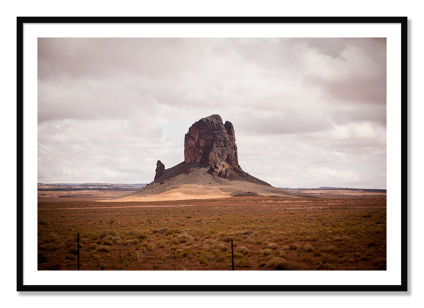 Framed photograph of Nowhere New Mexico by Dylan Ozanich, Black frame, Borders
