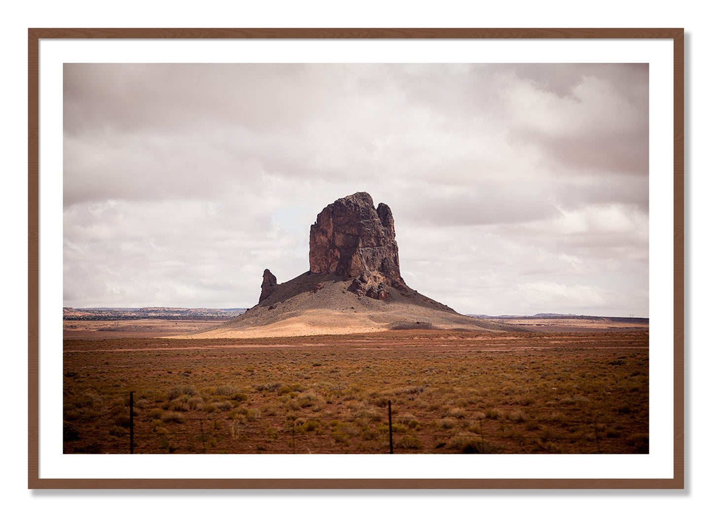Framed photograph of Nowhere New Mexico by Dylan Ozanich, Walnut frame, Borders