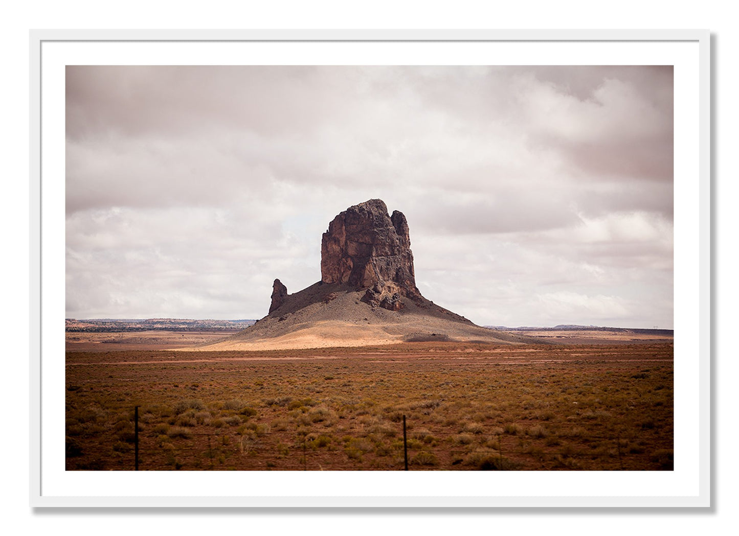 Framed photograph of Nowhere New Mexico by Dylan Ozanich, White frame, Borders