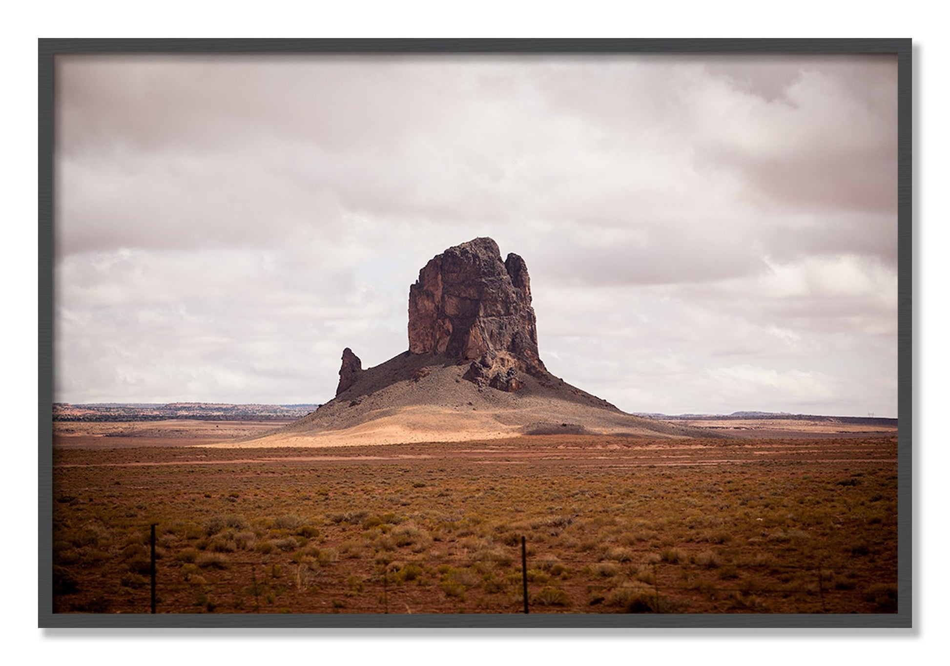 Framed photograph of Nowhere New Mexico by Dylan Ozanich, Grey frame, Full Bleed