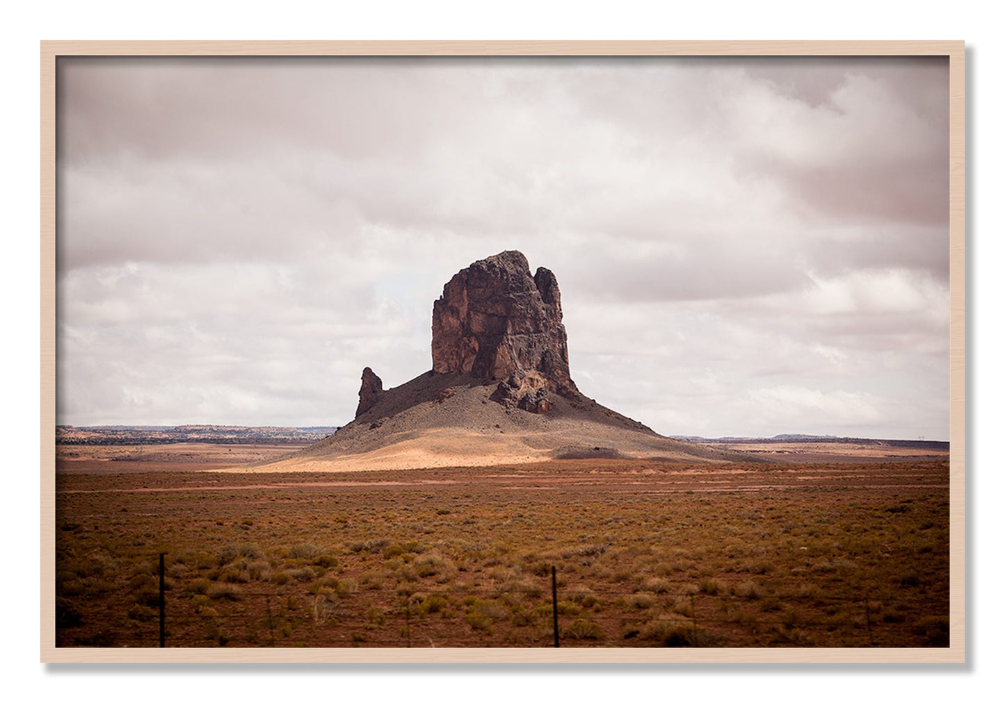 Framed photograph of Nowhere New Mexico by Dylan Ozanich, Maple frame, Full Bleed