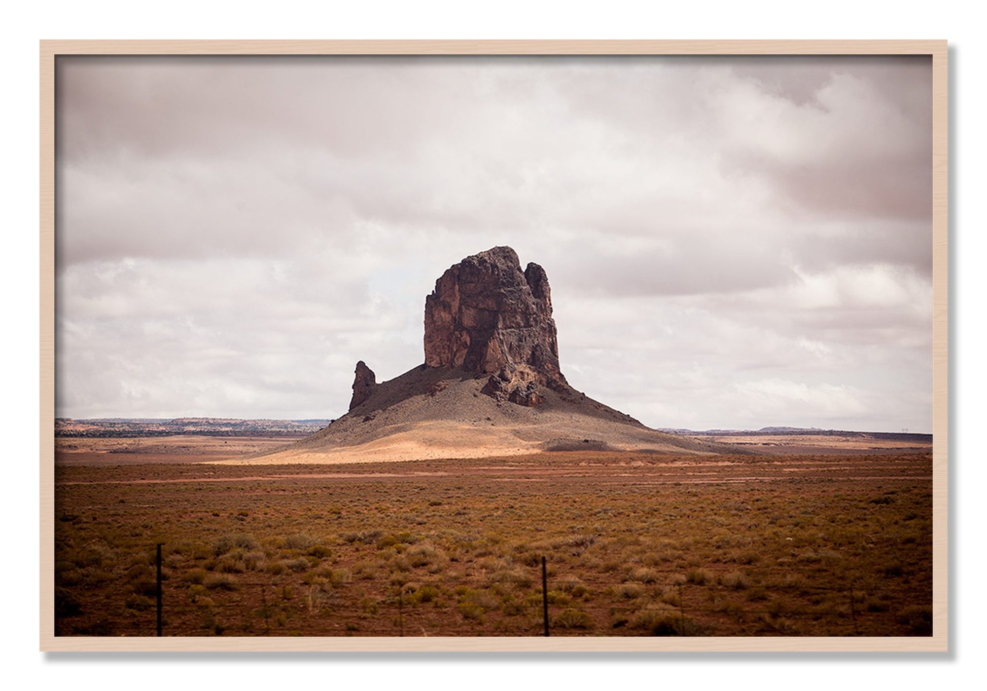 Framed photograph of Nowhere New Mexico by Dylan Ozanich, Maple frame, Full Bleed