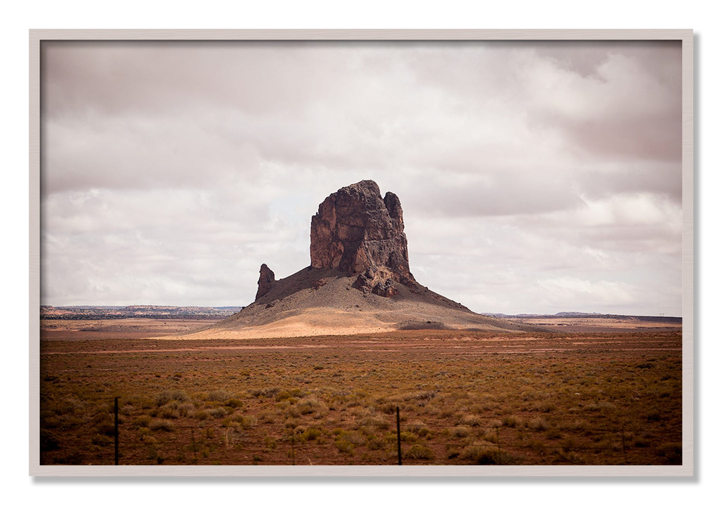 Framed photograph of Nowhere New Mexico by Dylan Ozanich, White Maple frame, Full Bleed