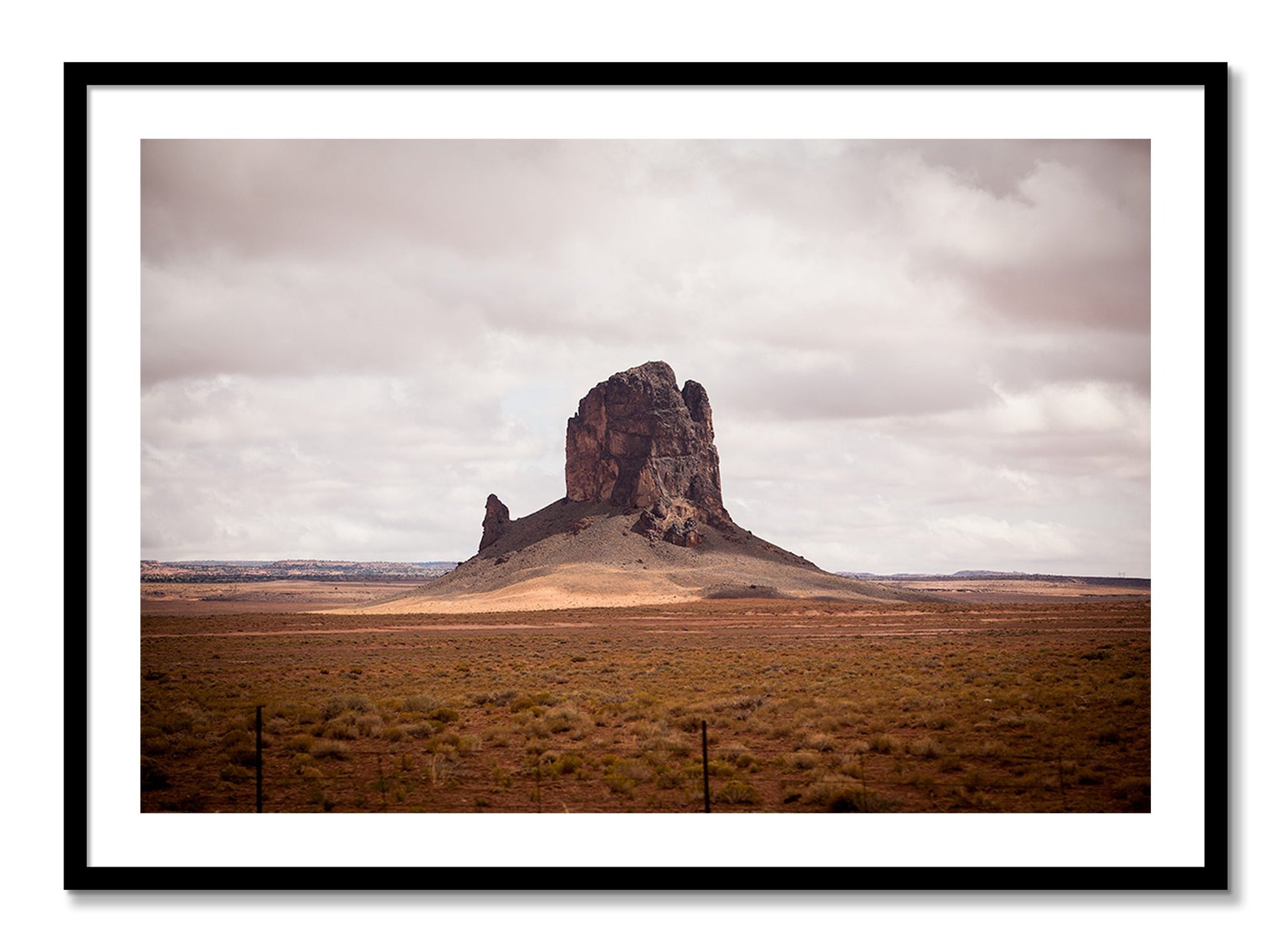 Framed photograph of Nowhere New Mexico by Dylan Ozanich, Black frame, Borders