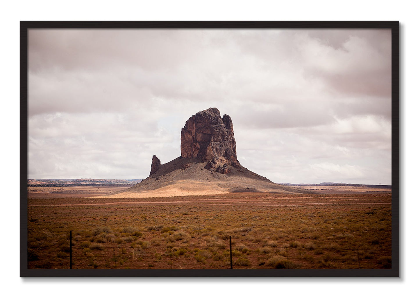 Framed photograph of Nowhere New Mexico by Dylan Ozanich, Black Walnut frame, Full Bleed