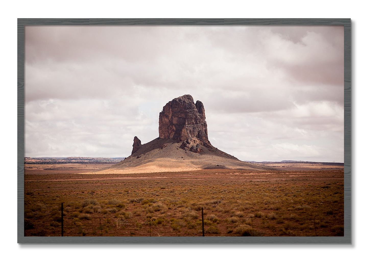 Framed photograph of Nowhere New Mexico by Dylan Ozanich, Grey frame, Full Bleed