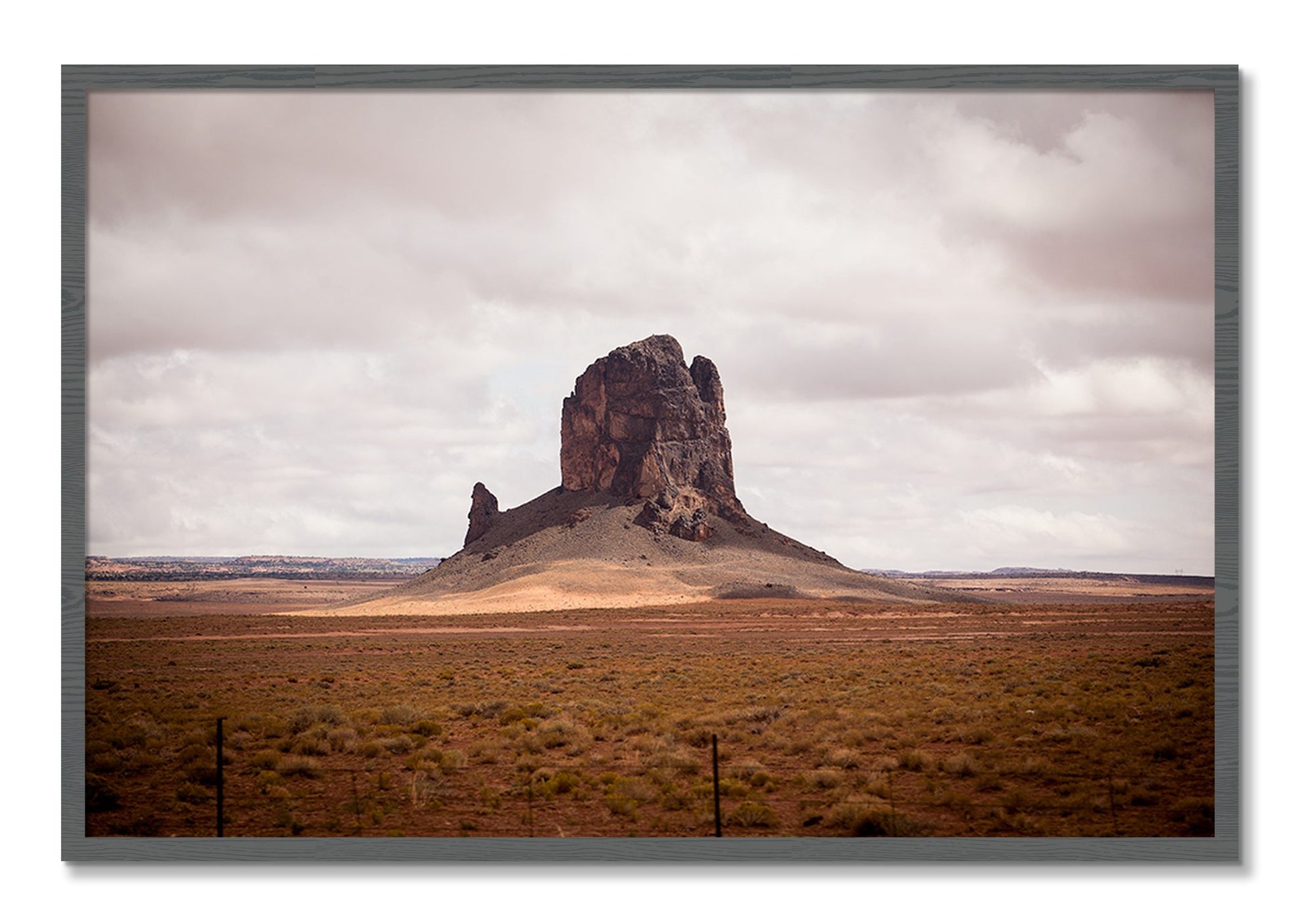 Framed photograph of Nowhere New Mexico by Dylan Ozanich, Grey frame, Full Bleed