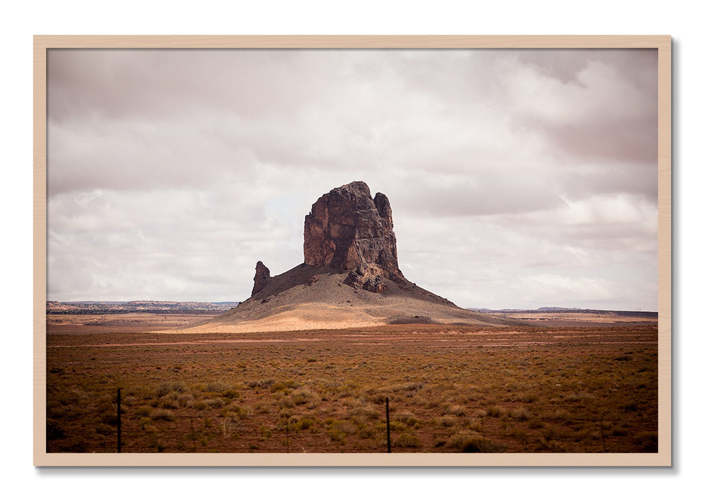 Framed photograph of Nowhere New Mexico by Dylan Ozanich, Maple frame, Full Bleed