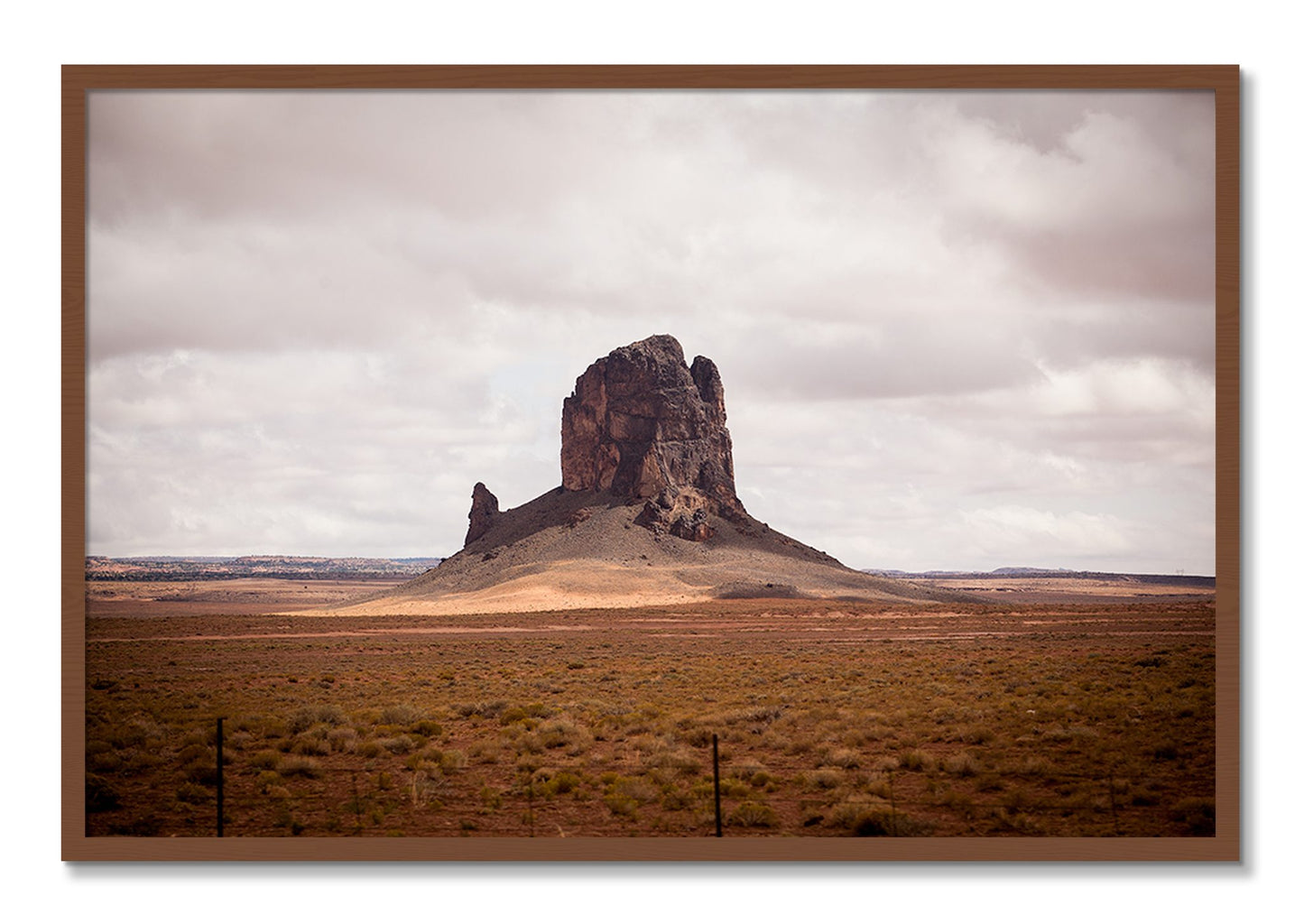 Framed photograph of Nowhere New Mexico by Dylan Ozanich, Walnut frame, Full Bleed