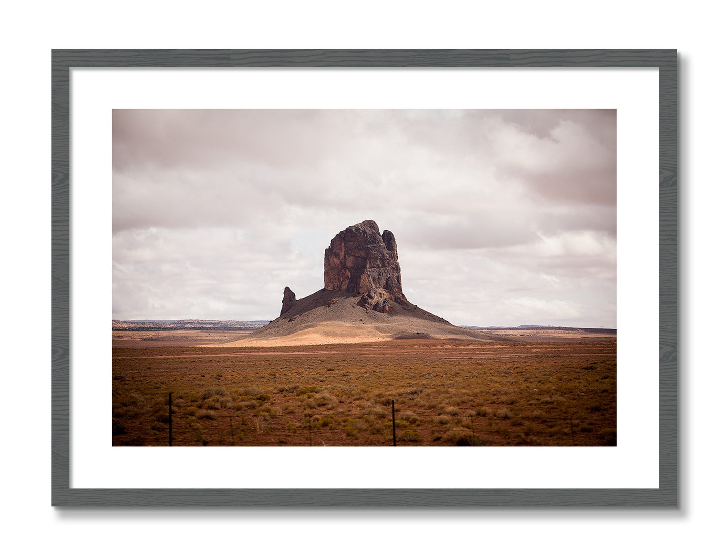 Framed photograph of Nowhere New Mexico by Dylan Ozanich, Grey frame, Borders
