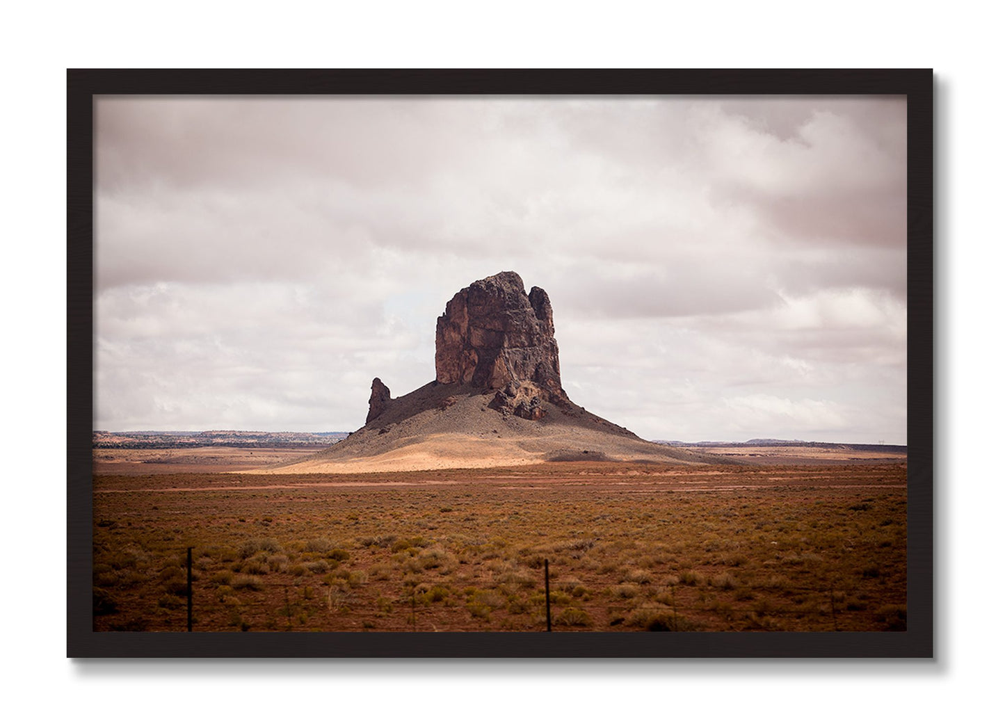 Framed photograph of Nowhere New Mexico by Dylan Ozanich, Black Walnut frame, Full Bleed