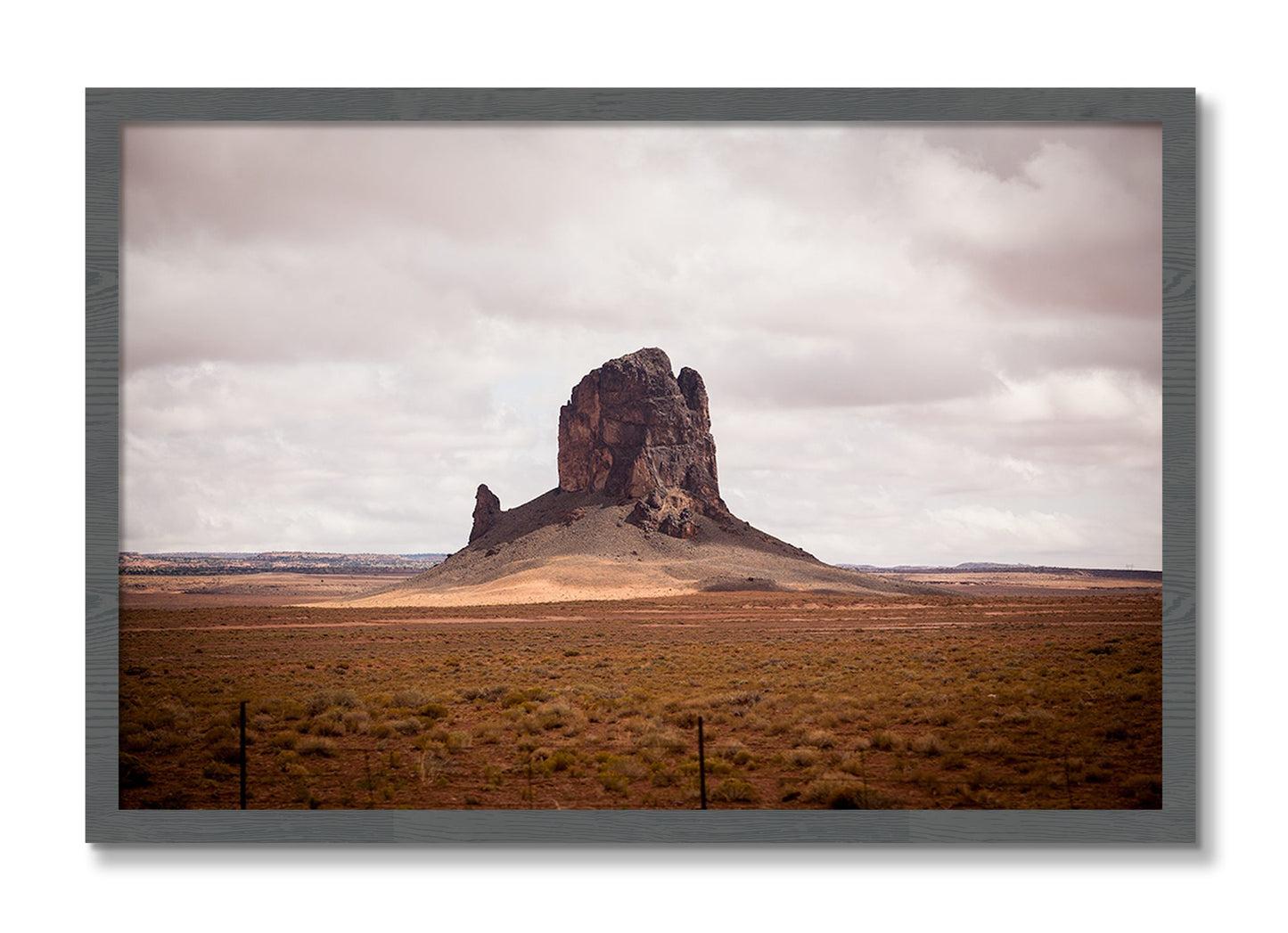 Framed photograph of Nowhere New Mexico by Dylan Ozanich, Grey frame, Full Bleed