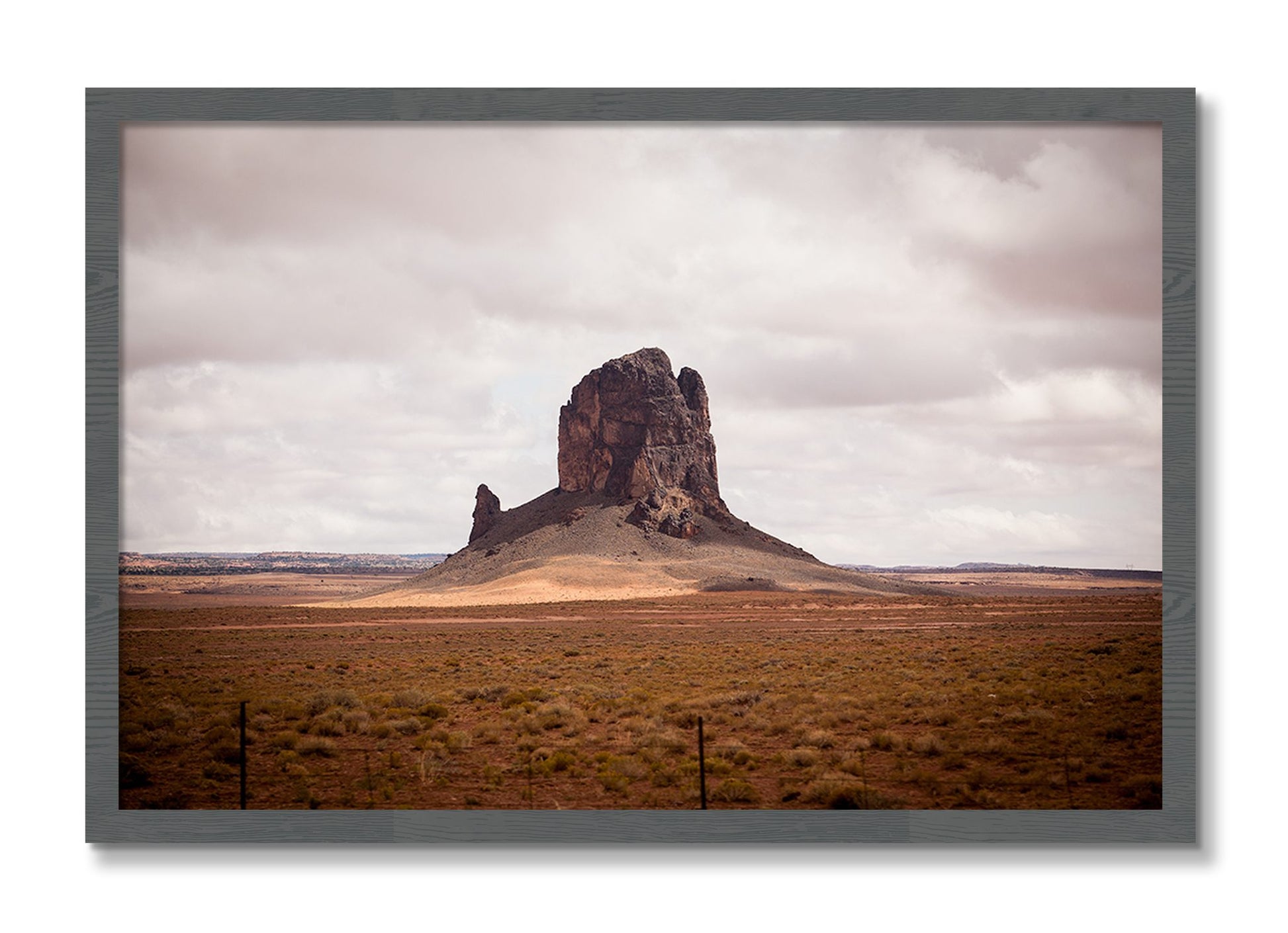 Framed photograph of Nowhere New Mexico by Dylan Ozanich, Grey frame, Full Bleed