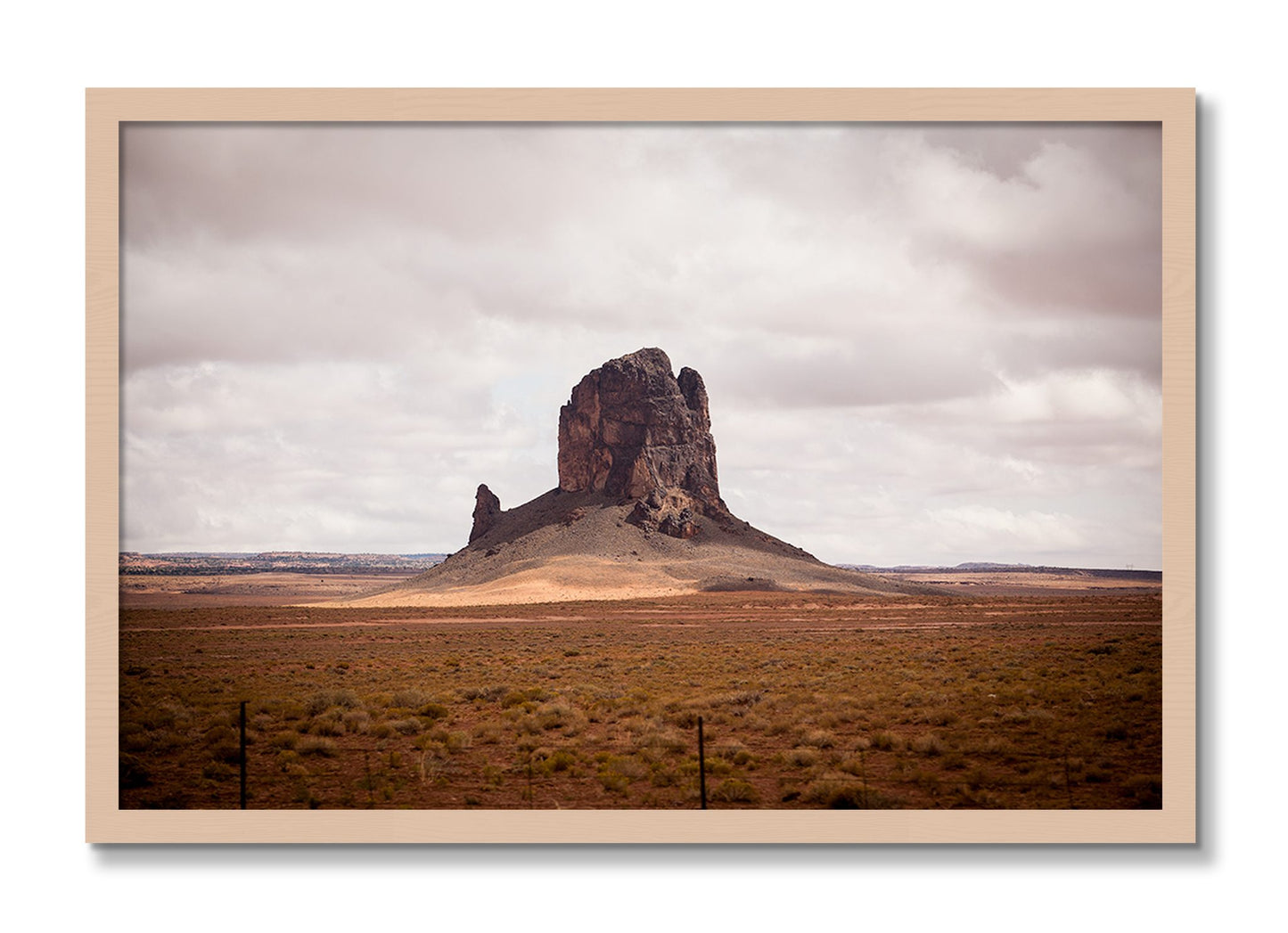 Framed photograph of Nowhere New Mexico by Dylan Ozanich, Maple frame, Full Bleed