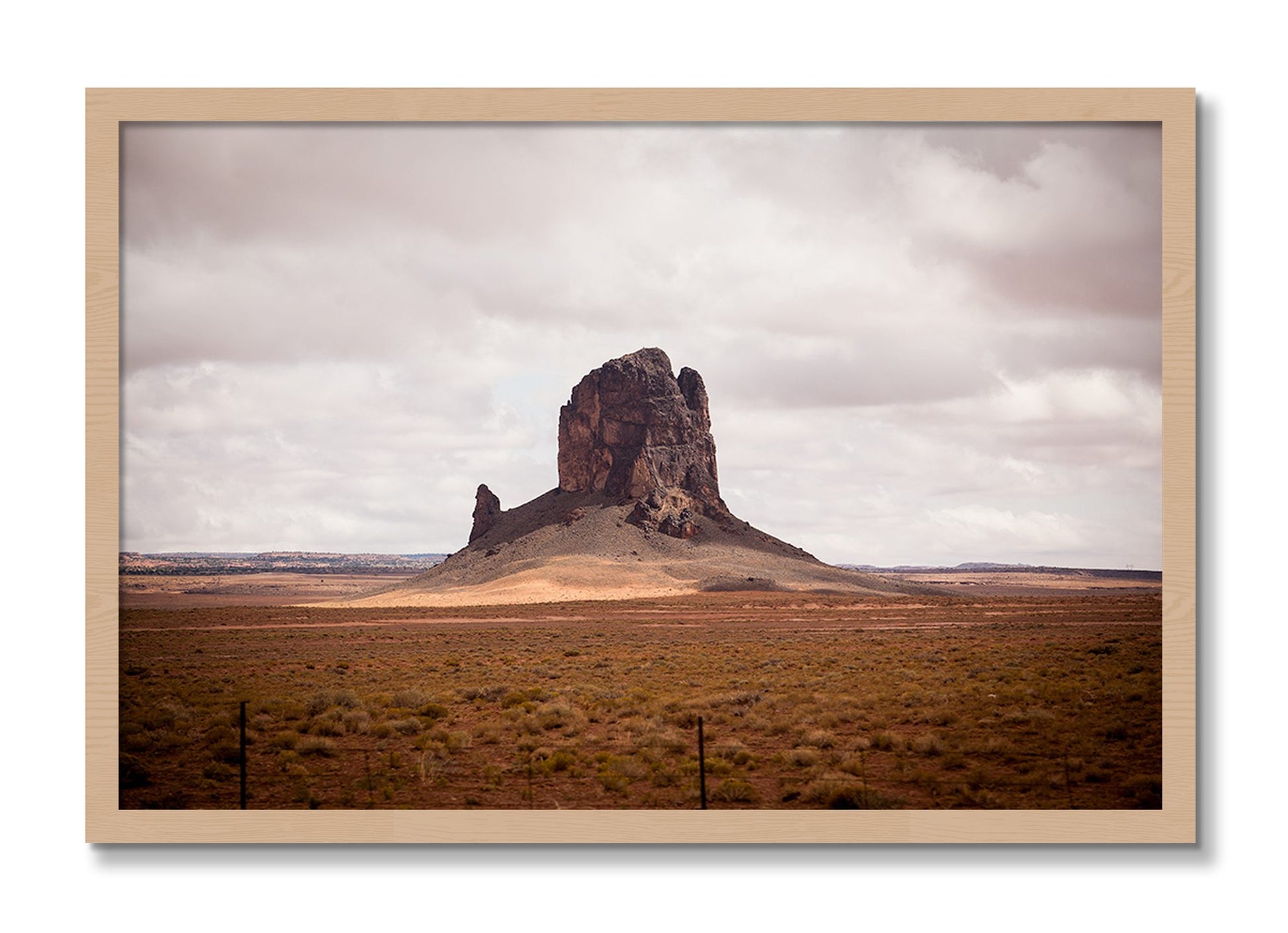 Framed photograph of Nowhere New Mexico by Dylan Ozanich, Oak frame, Full Bleed
